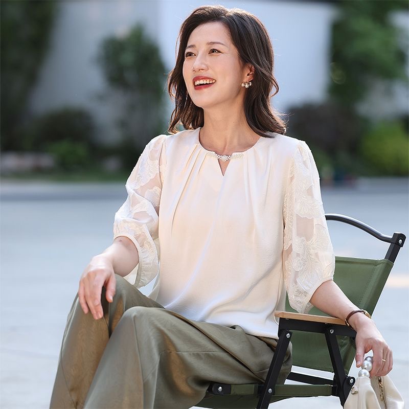 法式七分袖襯衫